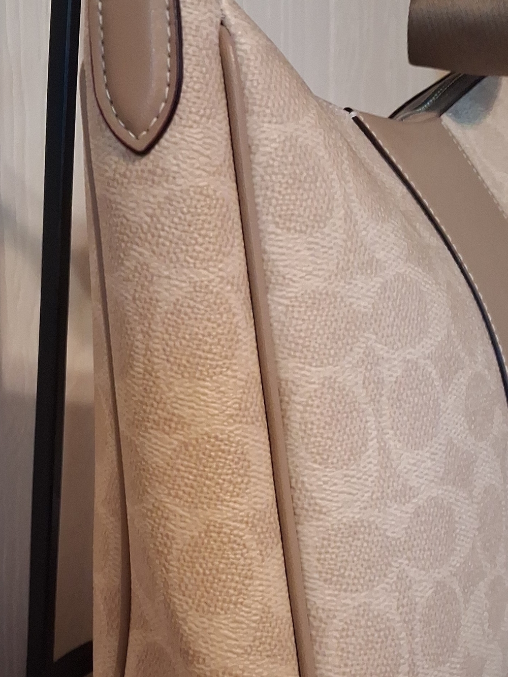 Coach Signature Ellie File Canvas and Leather Shoulder Bag in Khaki - Picture 4 of 14